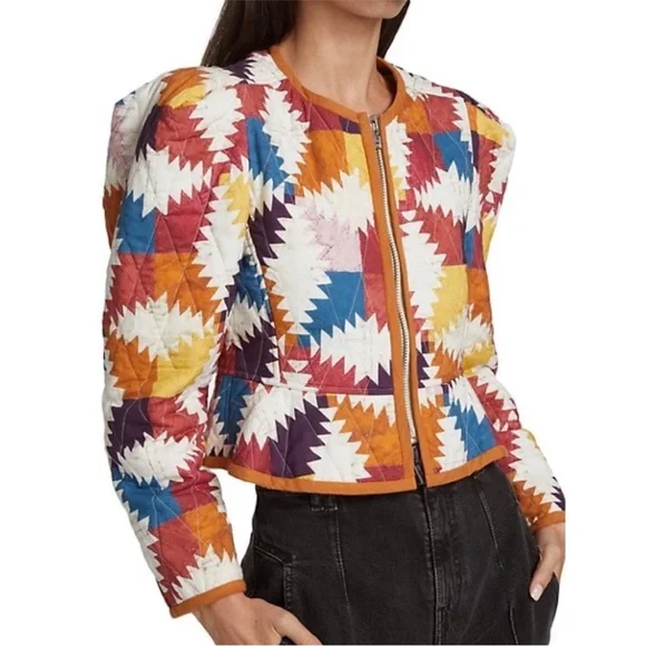 Isabel Marant Etoile Hafileal Quilt Quilted Jacket in Yellow - Picture 5 of 12